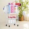 Modern Home Gym Weight White Rack with Wheels & Storage Hooks – 3-Tier Organizer for Dumbbells, Resistance Bands, Yoga Mat, and Fitness Accessories